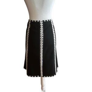 ETCETERA skirt womens sz 14 embroiderd soft wool blend a-line boho fesitval work